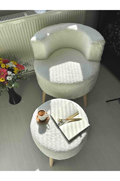 DEKOR MOBİLYACIM Çay seti tekli koltuk ve puf