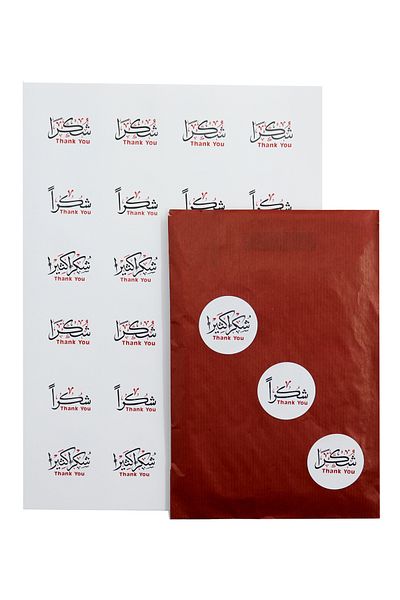 reprodesign Thank You Sucran Printed Adhesive 4 cm Round Label 24 Pieces,