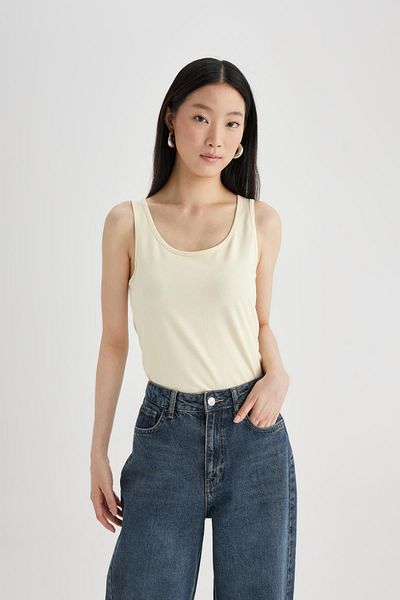 DeFacto Slim Fit Slim Fit U-Kragen Basic Plain Tank Top I1059az24sm
