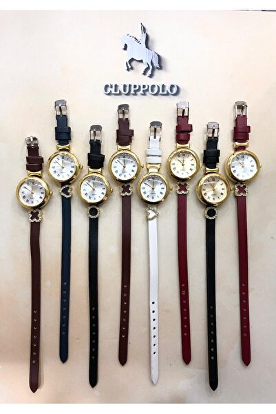 CLUPPOLOON Alsaat Deri Kordon Vintage Minimal kadın saati