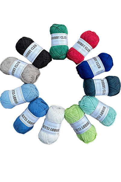 hobby club Premium Cotton 100% Cotton Punch (PANCH) and Amigurumi Thread Set 11 Pieces