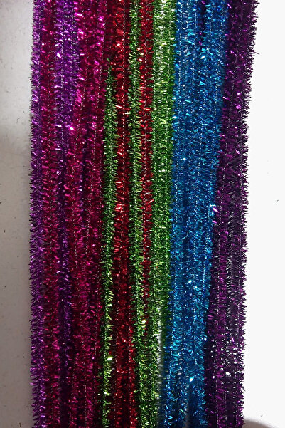 sgshobby Simli Renkli Şönil Tüylü Tel 3 Paket 6 Renk 24'lü