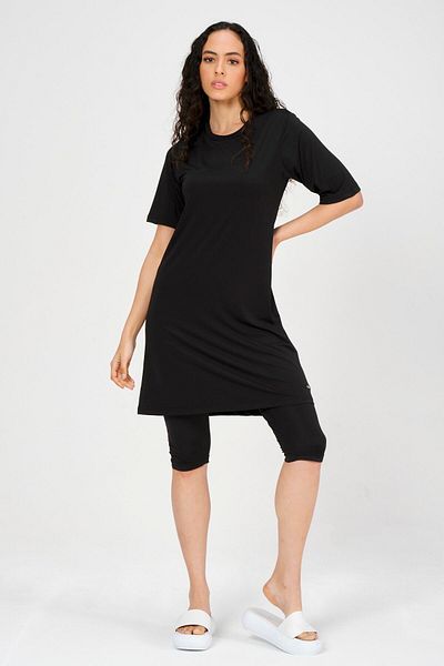 ALFASA Basic Half Sleeve Oversize Half Covered Swimsuit