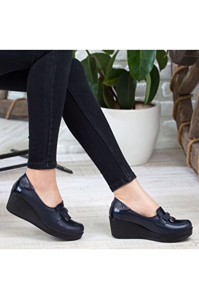 IVEKO Жіночі чорно-сині ортопедичні туфлі з натуральної шкіри (беріть на розмір більше)