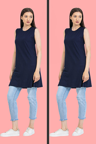 Irk Lemoon Mevsimlik Kurtarıcı İçlik Tunik Örme Penye Kadın Sıfır Kol Penye T...