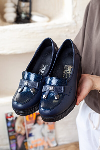 IVEKO Жіночі чорно-сині ортопедичні туфлі з натуральної шкіри (беріть на розмір більше)