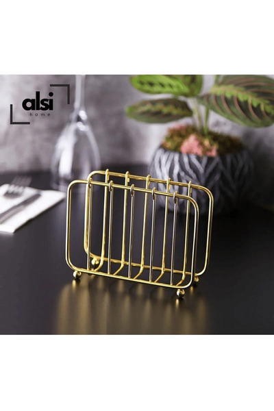 ALSİ HOME Bread Basket and Service Presentation Set Towel Holder Napkin Holder Trivet Bread Holder - Set of 4