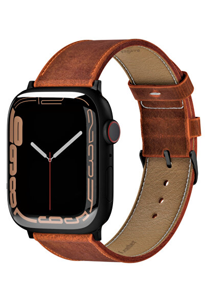 vagave Apple Watch 42mm 44mm 45mm 49mm 3 4 5 6 7 Se 8 9 Ultra Deri Kordon Saat Kayışı