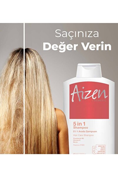 Aizen 5'i 1 Arada Şampuan Kepek Önleyici Ve Saç Dökülme Karşıtı Şampuan 3'lü Fırsat Paketi 1200 ml