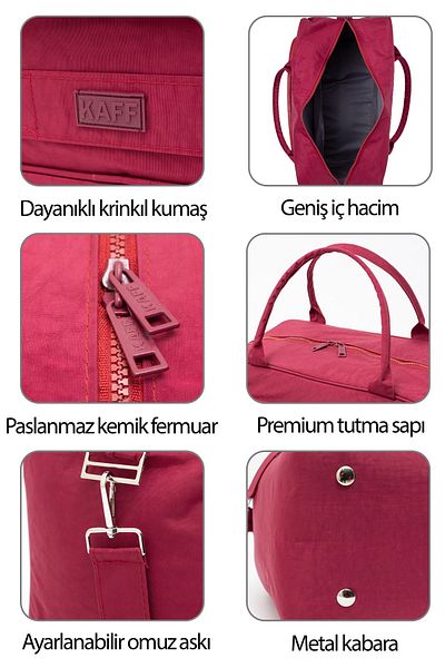 NEMO GROUP Geantă sport clinker impermeabilă roșie Claret - 45LT Unisex cu curea largă de călătorie