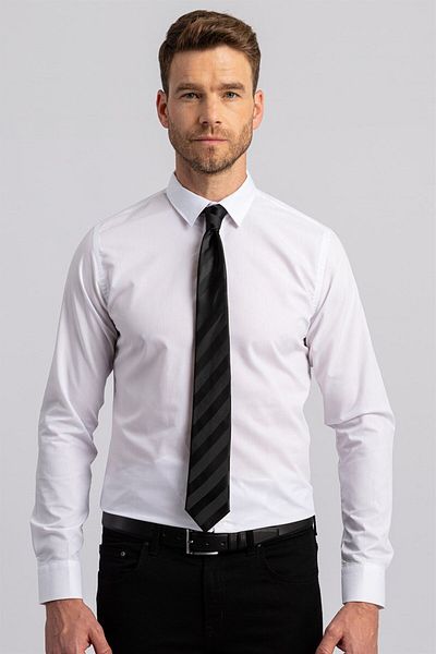 Tudors Slim Fit Cotton Easy Iron Ανδρικό λευκό πουκάμισο
