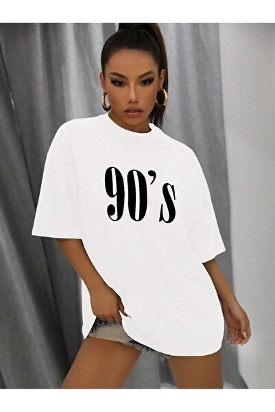 Revasser Unisex Γυναικεία/Ανδρικά 90'S Πολύχρωμο, ειδικά εμπριμέ, βαμβακερό χτενισμένο μπλουζάκι με λαιμόκοψη