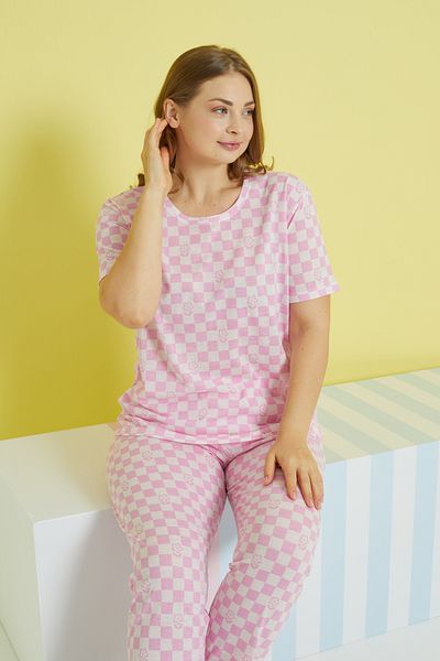 Siyah İnci Set de pijamale tricotate supradimensionate Curve Plus Size multicolor