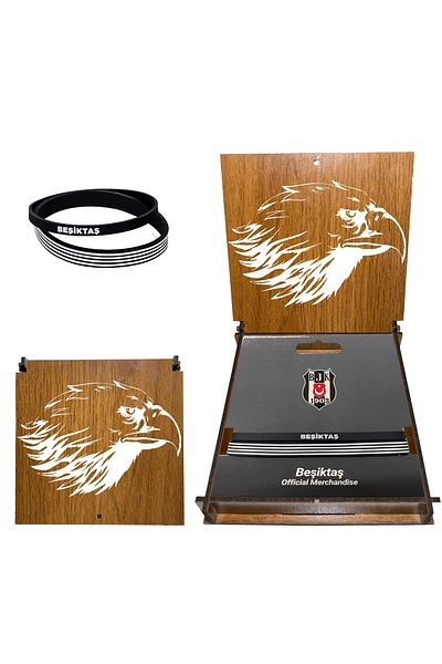 Beşiktaş Licensed Bracelet with Eagle Wooden Box