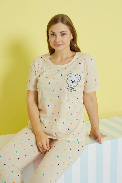 Siyah İnci Set de pijamale tricotate supradimensionate Curve Plus Size multicolor