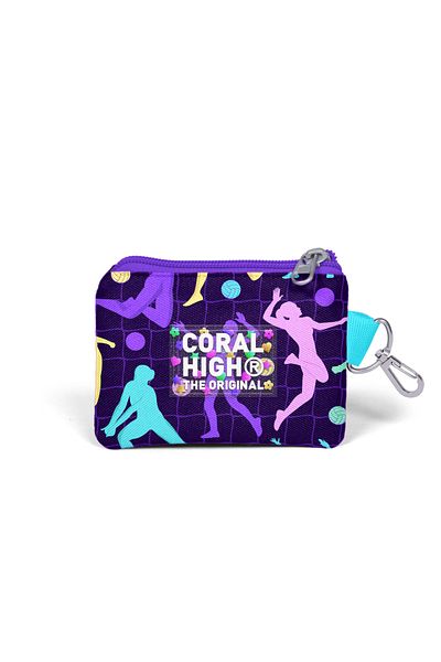 Coral High Geantă violet pentru monede cu model de volei 21905
