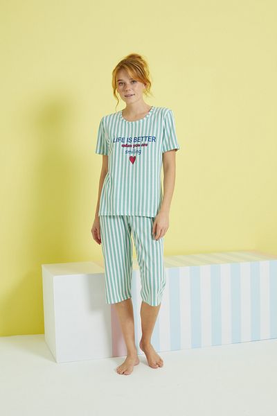 Siyah İnci Set Capri tricotat multicolor