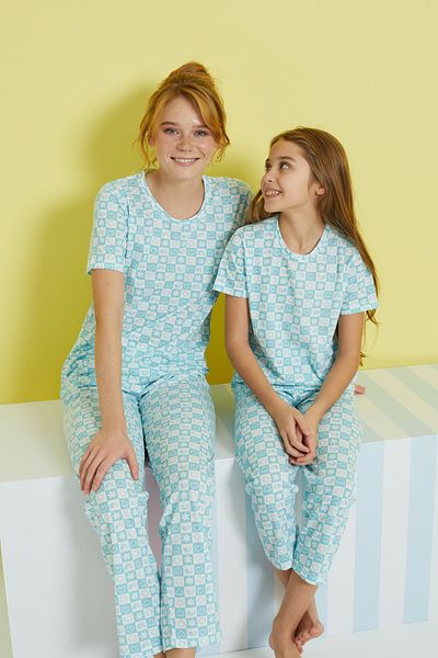 Siyah İnci multicolored Knitted Pajama Set