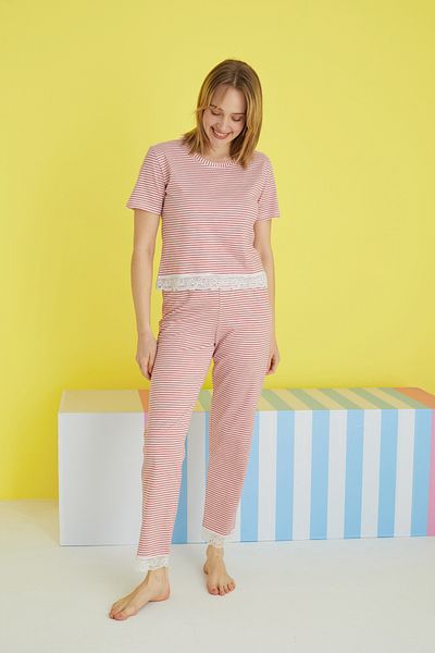 Siyah İnci multicolored Knitted Pajama Set