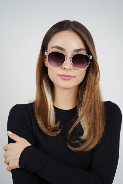 Stil Noktası إطار شفاف من الزجاج الأسود للجنسين