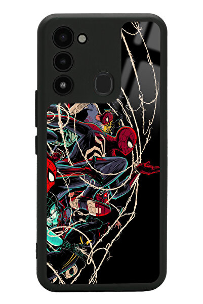 Spoyi Tecno Spark 8C Spider Earth Tasarımlı Glossy Telefon Kılıfı