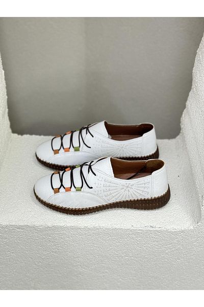 Venüs 24370001Y RUBBER LACED GENUINE LEATHER ORTHOPEDIC CASUAL SHOES WOMEN