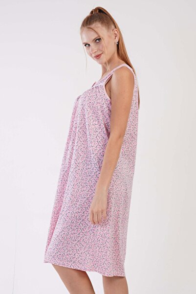 VİENETTA Women's Zero Sleeve Pink Nightgown C1T9N3161