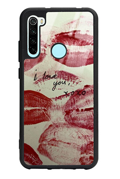 Spoyi Xiaomi Redmi Note 8 I Love You Tasarımlı Glossy Telefon Kılıfı