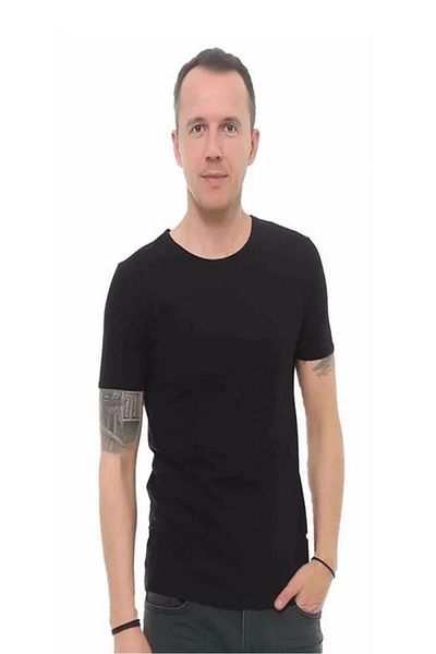 Cazador Μαύρο Basic ανδρικό μπλουζάκι - B. Collar, K. Sleeve, 4618