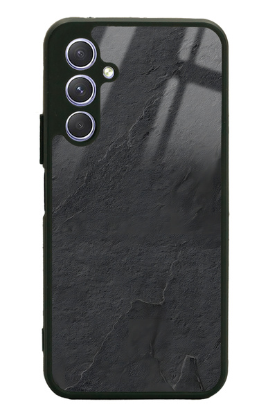 Spoyi Glossy Phone Case for Samsung A54 Black Marble Design