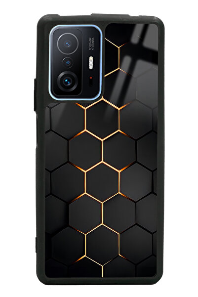 Spoyi Xiaomi Mi 11T Pro Yellow Carbon Tasarımlı Glossy Telefon Kılıfı