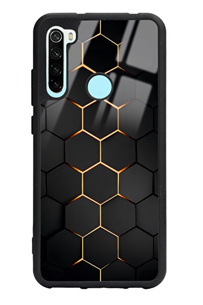 Spoyi Xiaomi Redmi Note 8 Yellow Carbon Tasarımlı Glossy Telefon Kılıfı