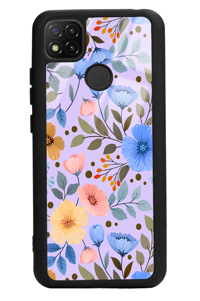 Spoyi Xiaomi Redmi 9C Çiçek bahçesi Tasarımlı Glossy Telefon Kılıfı