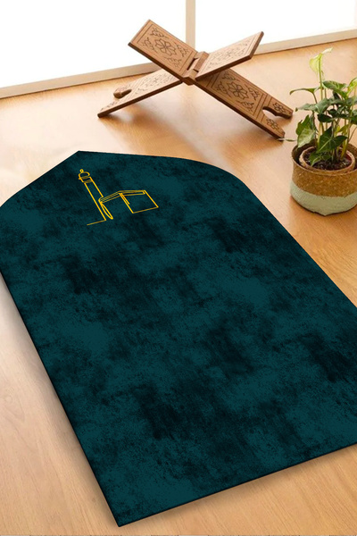 COZIE HOME Digital Printed Double Prayer Mat - Kaaba Patterned Prayer Mat, Dowry Prayer Mat