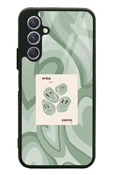 Spoyi Samsung A54 Who Cares Green Tasarımlı Glossy Telefon Kılıfı