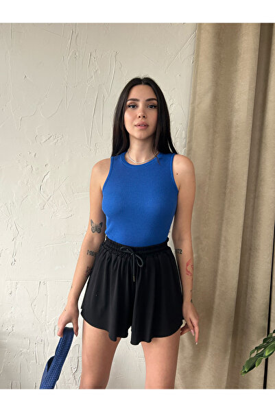 Fav Style Γυναικεία Halter Neck Camisole Tank Top Μπλούζα Saks Blue