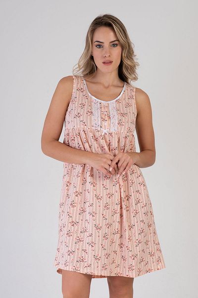 VİENETTA Women's Zero Sleeve Salmon Nightgown C2T9N3161