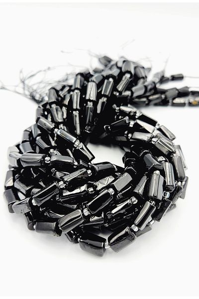 Yüksel Boncuk 10x7 mm Tourmaline Stone Pipe Cut Natural Stone String