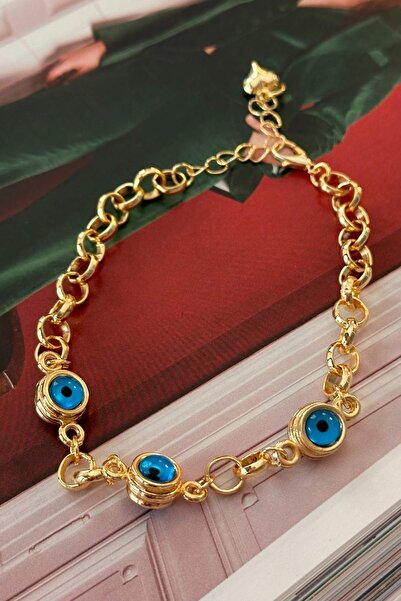 Trendy Butik Sarmal Zincir Model Nostalji Nazar Ve Kalp Detaylı Halhal