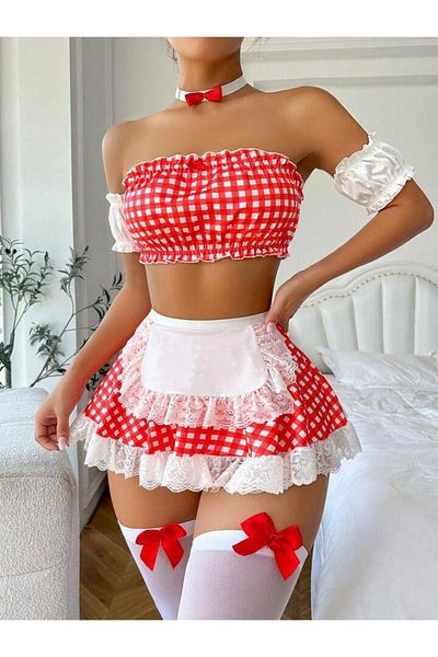 dedo costum de servitoare de culoare satin pentru femei