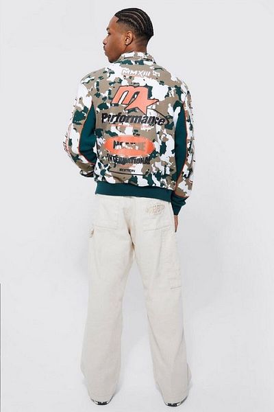 NEWLAKER Унисекс Boxy Limited Edition Motosport Bomber яке с цип