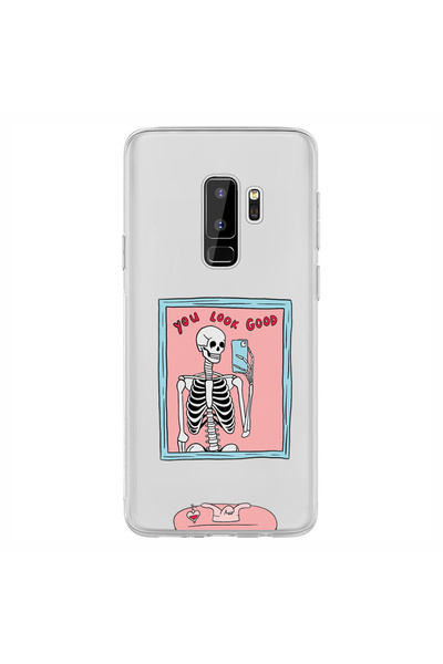 Merwish Samsung Galaxy S9 Plus Uyumlu Şeffaf Kapak You Look Good İskelet Dese...