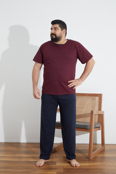 Ayans Pijama Combed Cotton Single Jersey (THIN) Jacquard Oversize Large Size Summer Pajama Set