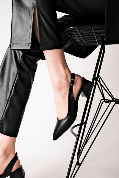 Lal Shoes & Bags Pantofi cu toc pentru femei Olivia Side-Slip-negri