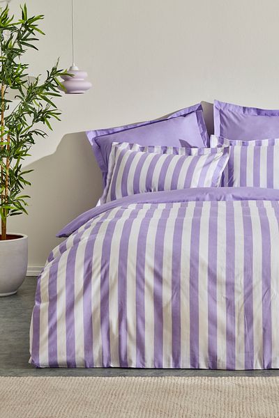 Karaca Home Σετ Παπλωματοθήκη Brine Διπλό 100% Βαμβακερό Λιλά PP