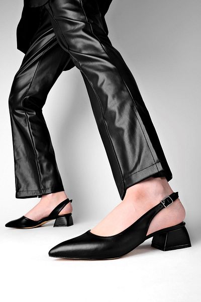 Lal Shoes & Bags Pantofi cu toc pentru femei Olivia Side-Slip-negri