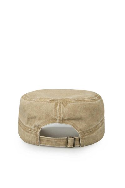 PERLOTUS Castro Style Washed Fabric 100% Cotton Hat Cream