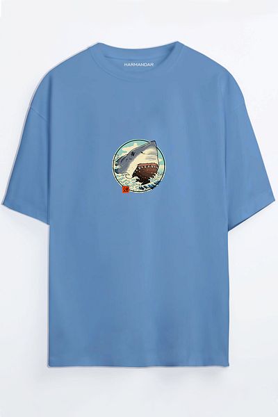 Harmandar Μπλουζάκι Anime Shark Printed Oversize
