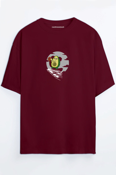 Harmandar Μπλουζάκι με στάμπα Avocado King Unisex Λευκό Oversize