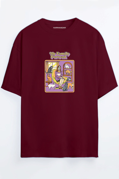 Harmandar My Family Portrait Negru - Alb Tricou oversize